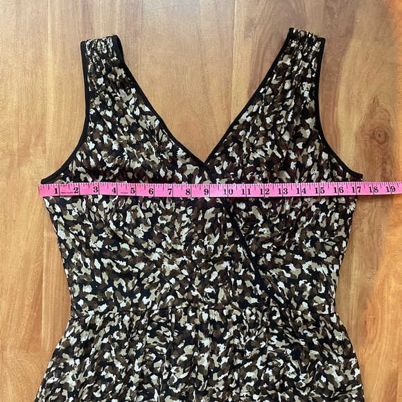 Vintage Abstract Pebble Print 'Talbots' Pure Silk Sleeveless Dress - Picture 8 of 12